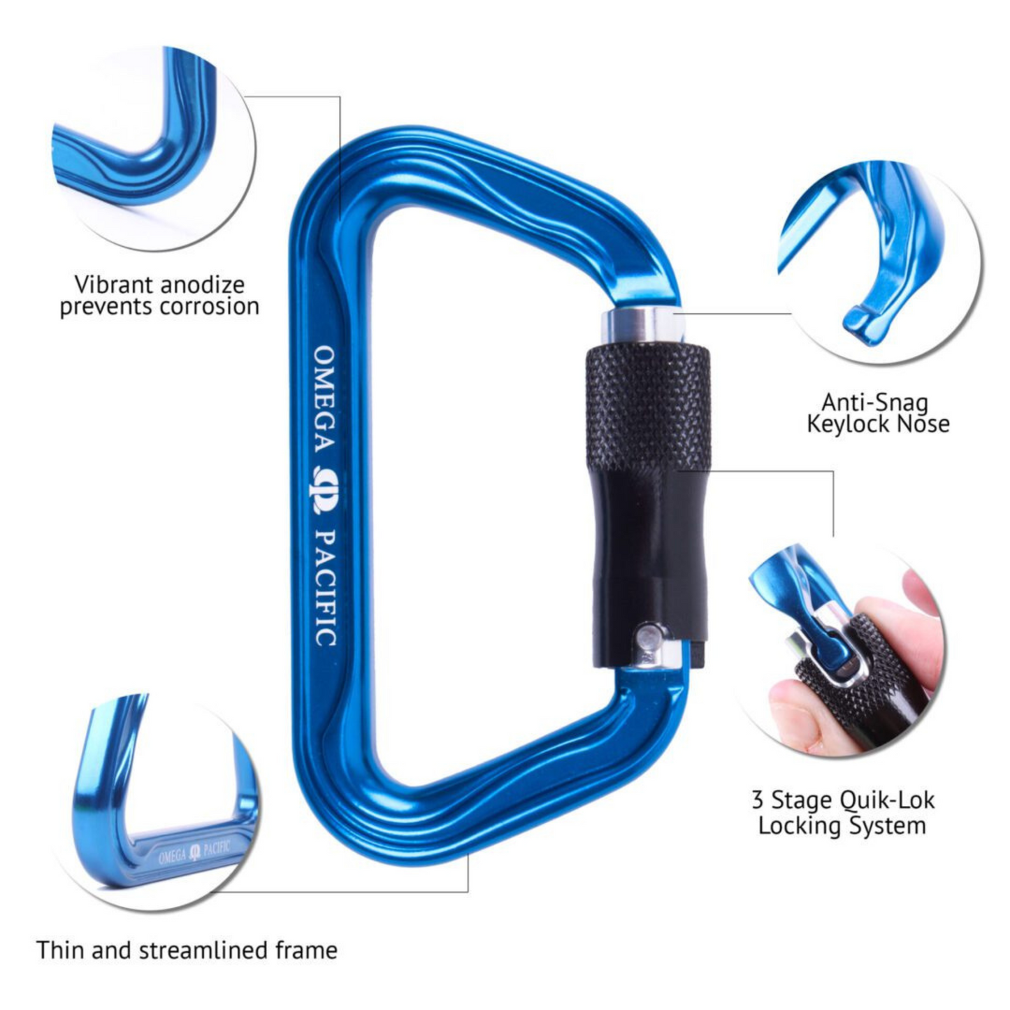 RNR Omega Pacific Standard D Aluminum Keylock 3 Stage Quik-Lok NFPA