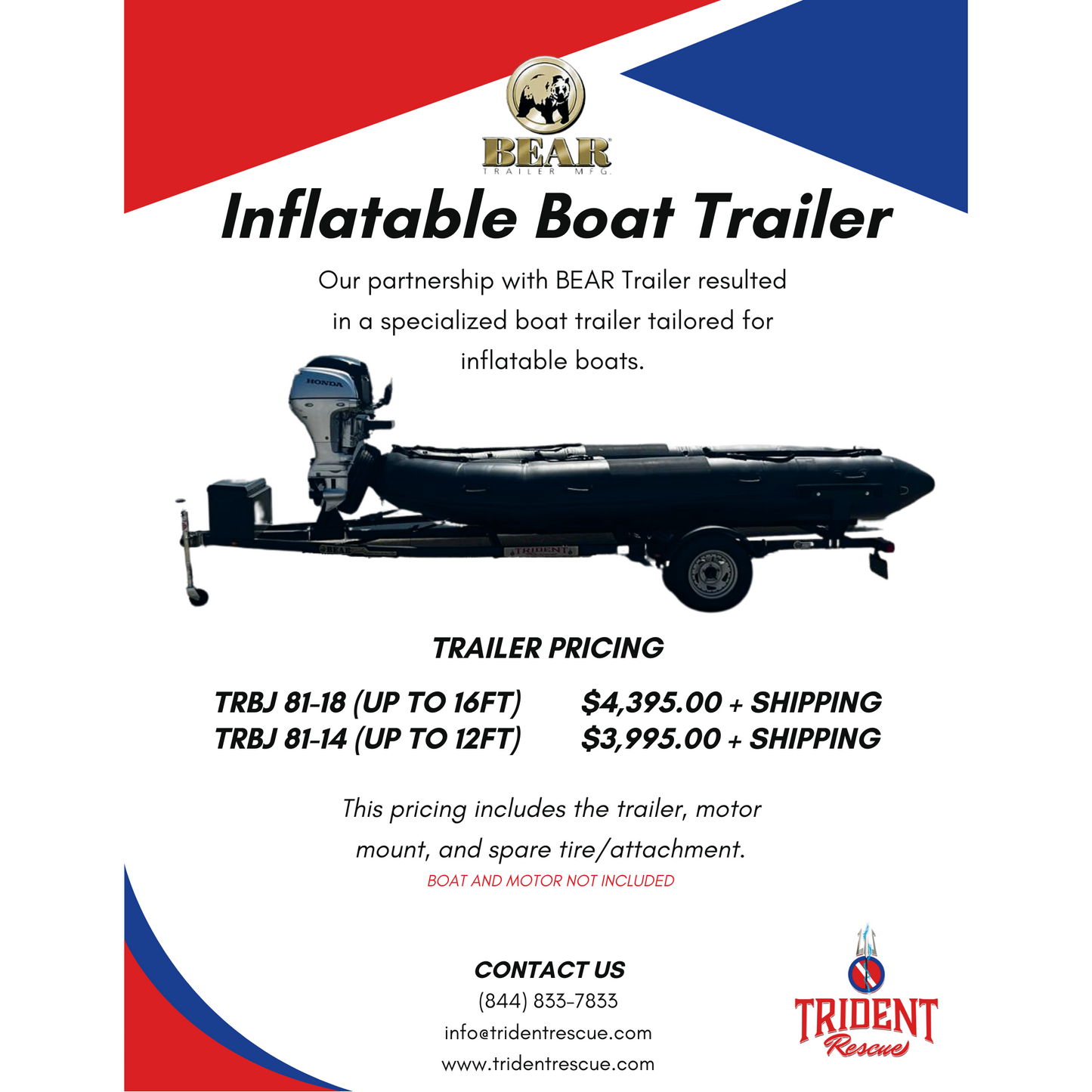 Trident Rescue Inflatable Boat Trailer