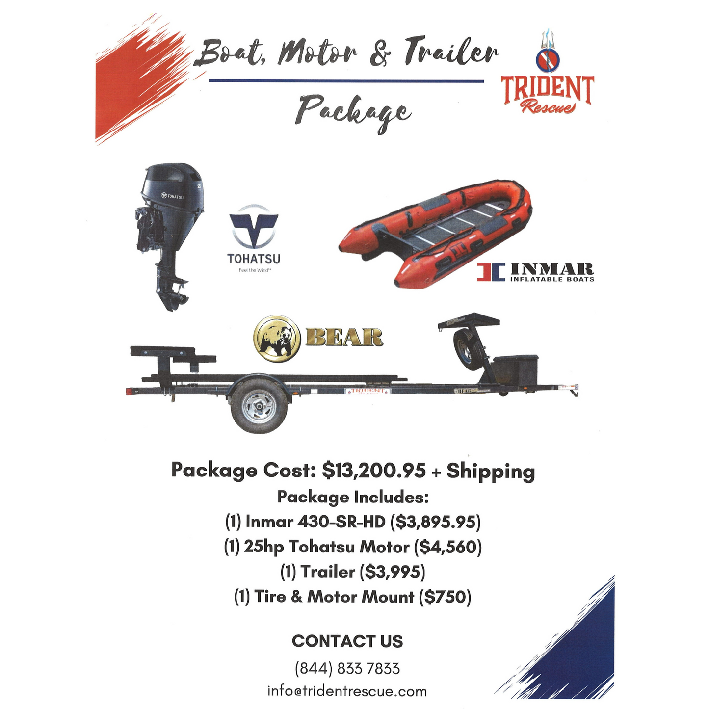 Trident Rescue Boat, Motor & Trailer Package